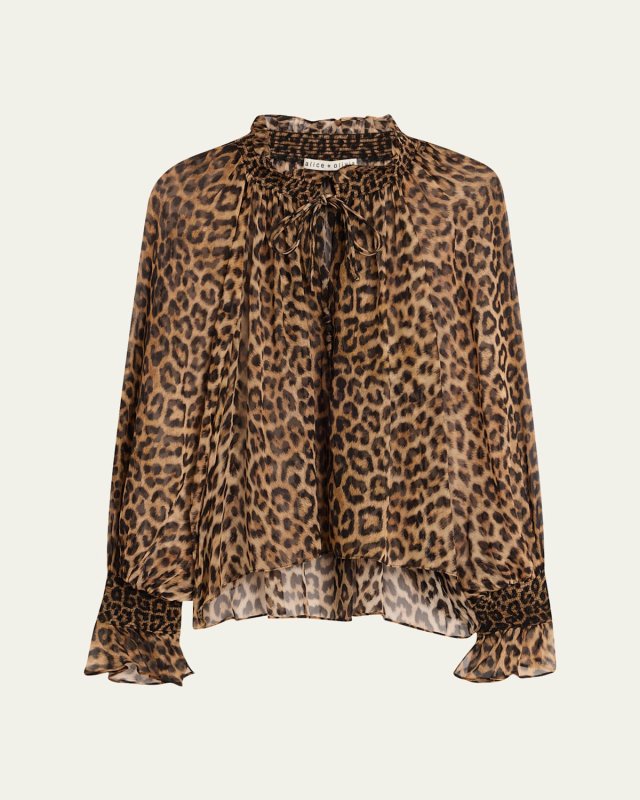 Catwalk Norah Tie-Neck Peasant Blouse